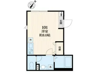 メゾンルピナス(ワンルーム/1階)の間取り写真