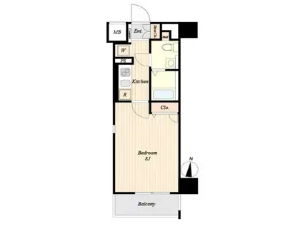 プレール・ドゥーク東雲(1K/7階)の間取り写真