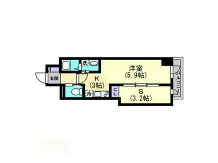 PARK GRANDE 蕃山(1SK/4階)の間取り写真