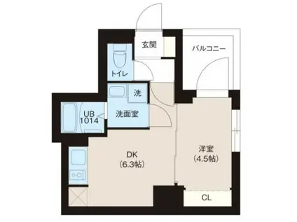 ALATO錦糸町サウス(1DK/8階)の間取り写真