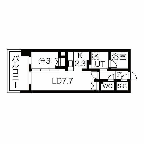 アーバンパーク淡路(1LDK/1階)の間取り写真