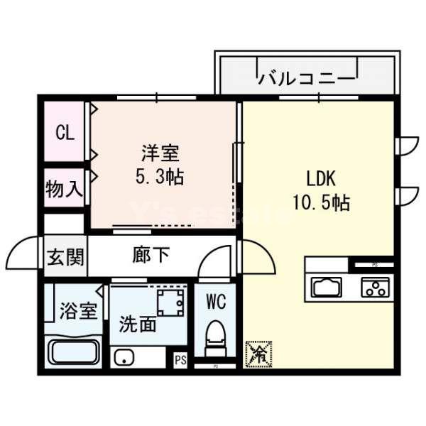 HAPPINESS.T-FIFTEEN-(1LDK/1階)の間取り写真