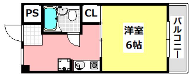 プラットホーム川端通(1K/4階)の間取り写真