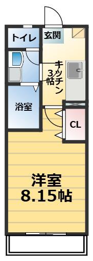クレフラスト東仙台駅南(1K/1階)の間取り写真