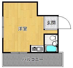 グランディア甲東園(ワンルーム/2階)の間取り写真