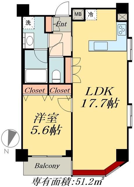 アクサスジーベック秋葉原(1LDK/11階)の間取り写真