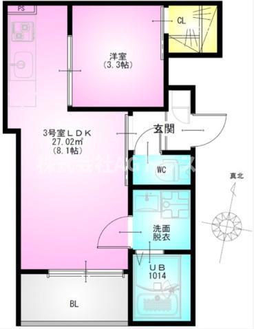 REGALEST SMART日進(1LDK/3階)の間取り写真