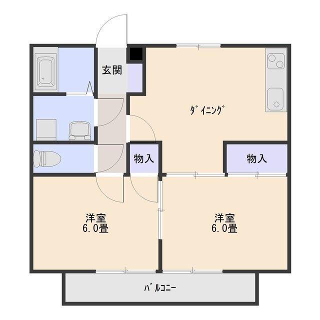 セジュール塩島(2DK/1階)の間取り写真