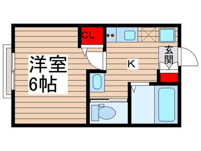 セレーノI(1K/1階)の間取り写真