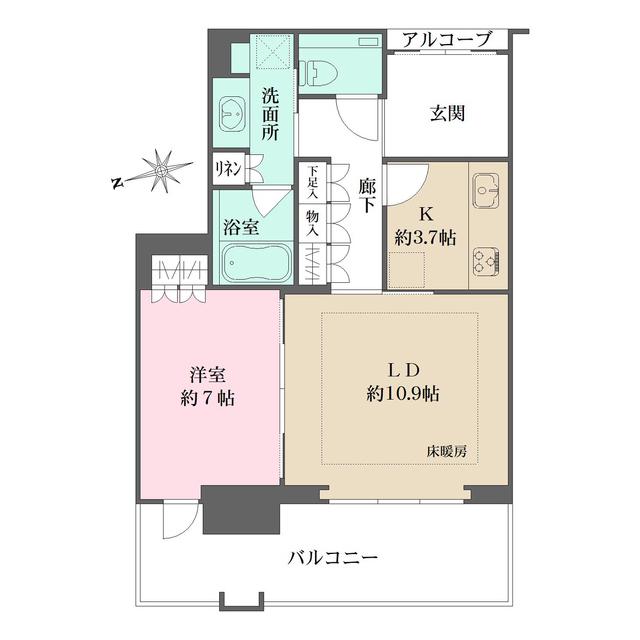 グラングリーン大阪 THE ノース RESIDENCE(1LDK/8階)の間取り写真
