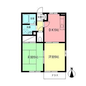シャルム下落合(2DK/1階)の間取り写真