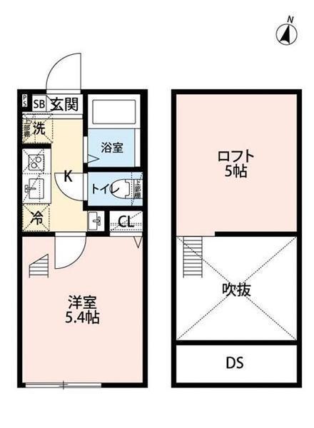 ペルラ小岩(1K/2階)の間取り写真