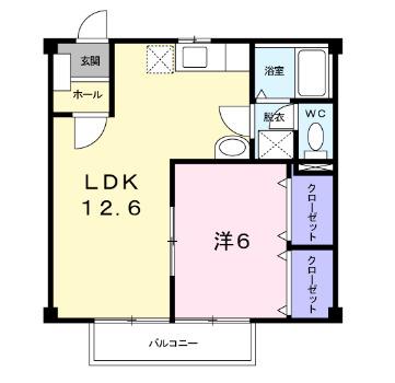 ニューシティWATANABE(1LDK/1階)の間取り写真