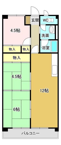 ブランメゾン赤坂(3LDK/3階)の間取り写真