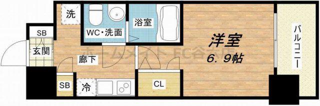 SERENITE福島SCELTO(1K/10階)の間取り写真