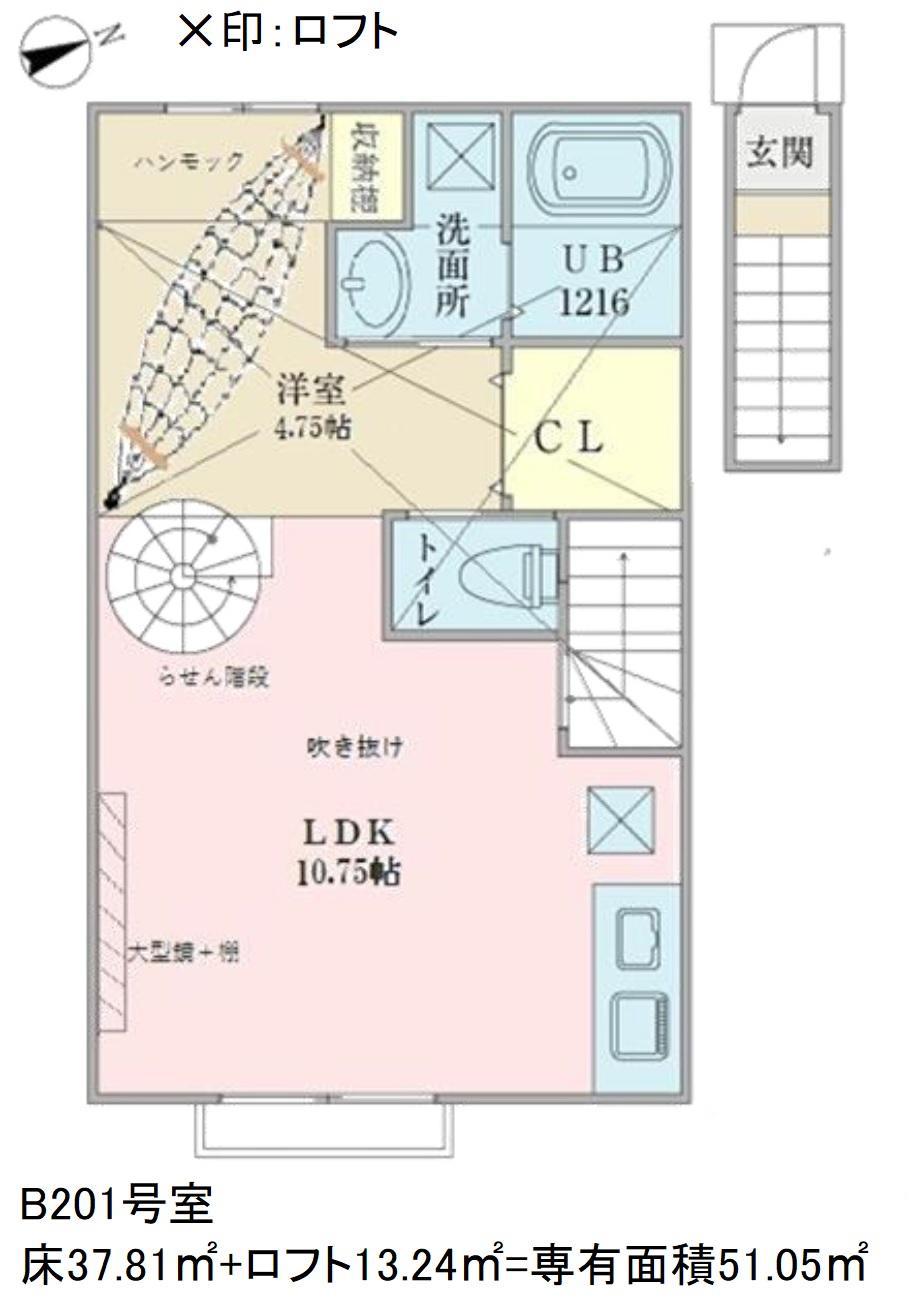 ティアラ浦安(1LDK/2階)の間取り写真