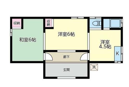 アパート佐和(2DK/1階)の間取り写真