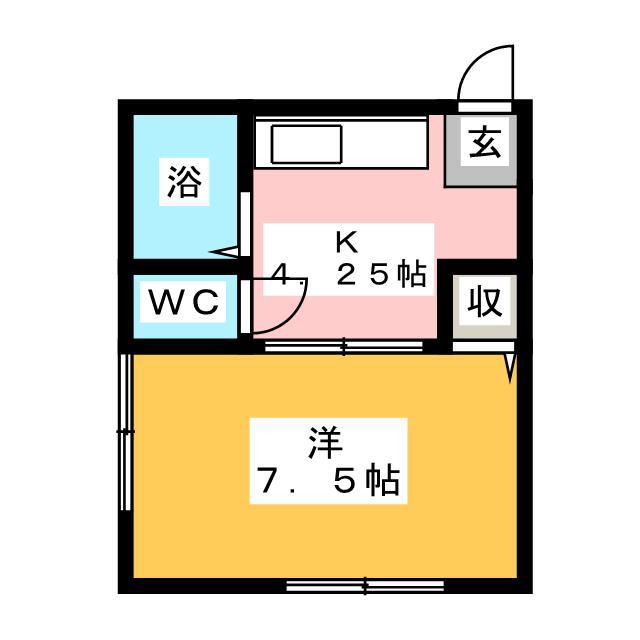 メゾンロマン2(1K/2階)の間取り写真