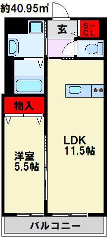アセンション御開(1LDK/1階)の間取り写真