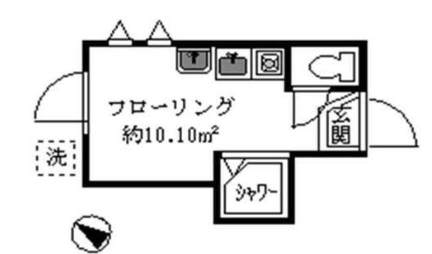 シエスタ沼袋(ワンルーム/1階)の間取り写真