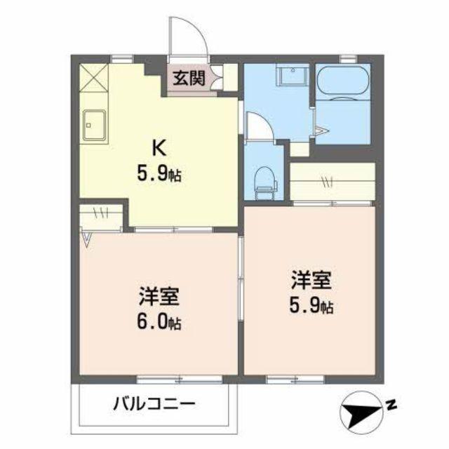 リバーサイドメゾン(2K/1階)の間取り写真