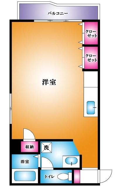 ポルシェ北松戸(ワンルーム/4階)の間取り写真