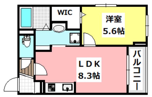 アンジュ 茨木(1LDK/3階)の間取り写真
