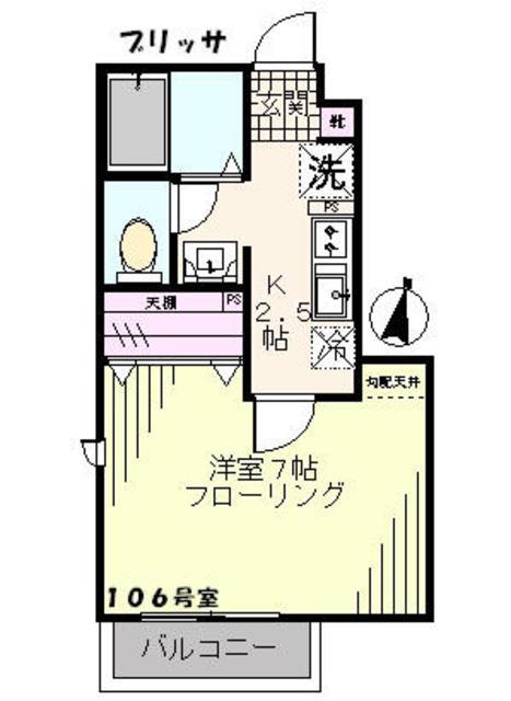 ブリッサ(1K/1階)の間取り写真