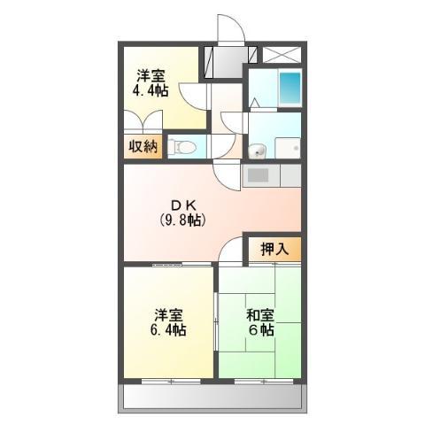 ファイブアイランドI(3DK/1階)の間取り写真