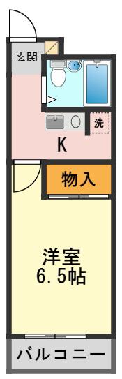 ペアタウン飯塚II(1K/3階)の間取り写真