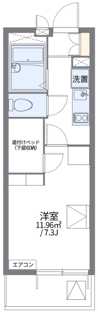 レオパレス 逢阪(1K/4階)の間取り写真