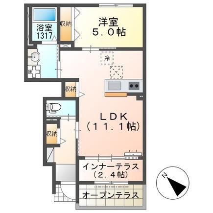 船橋市飯山満町アパート(1LDK/1階)の間取り写真