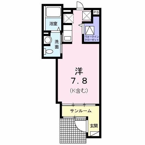 ブリーズ(ワンルーム/1階)の間取り写真