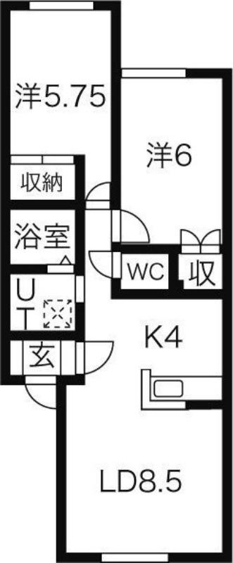 アドバンテージ元町A棟(2LDK/1階)の間取り写真