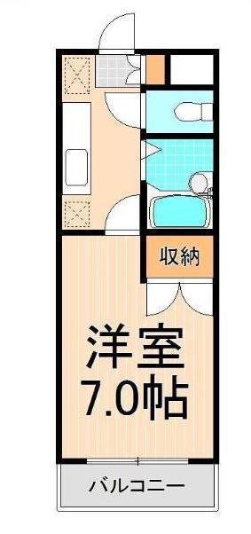 ミヤマエ弐番館(1K/2階)の間取り写真