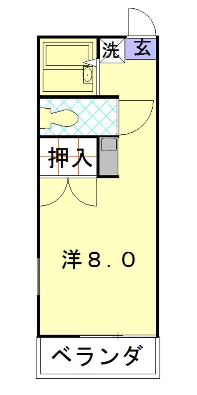 プラムハイツ(ワンルーム/1階)の間取り写真