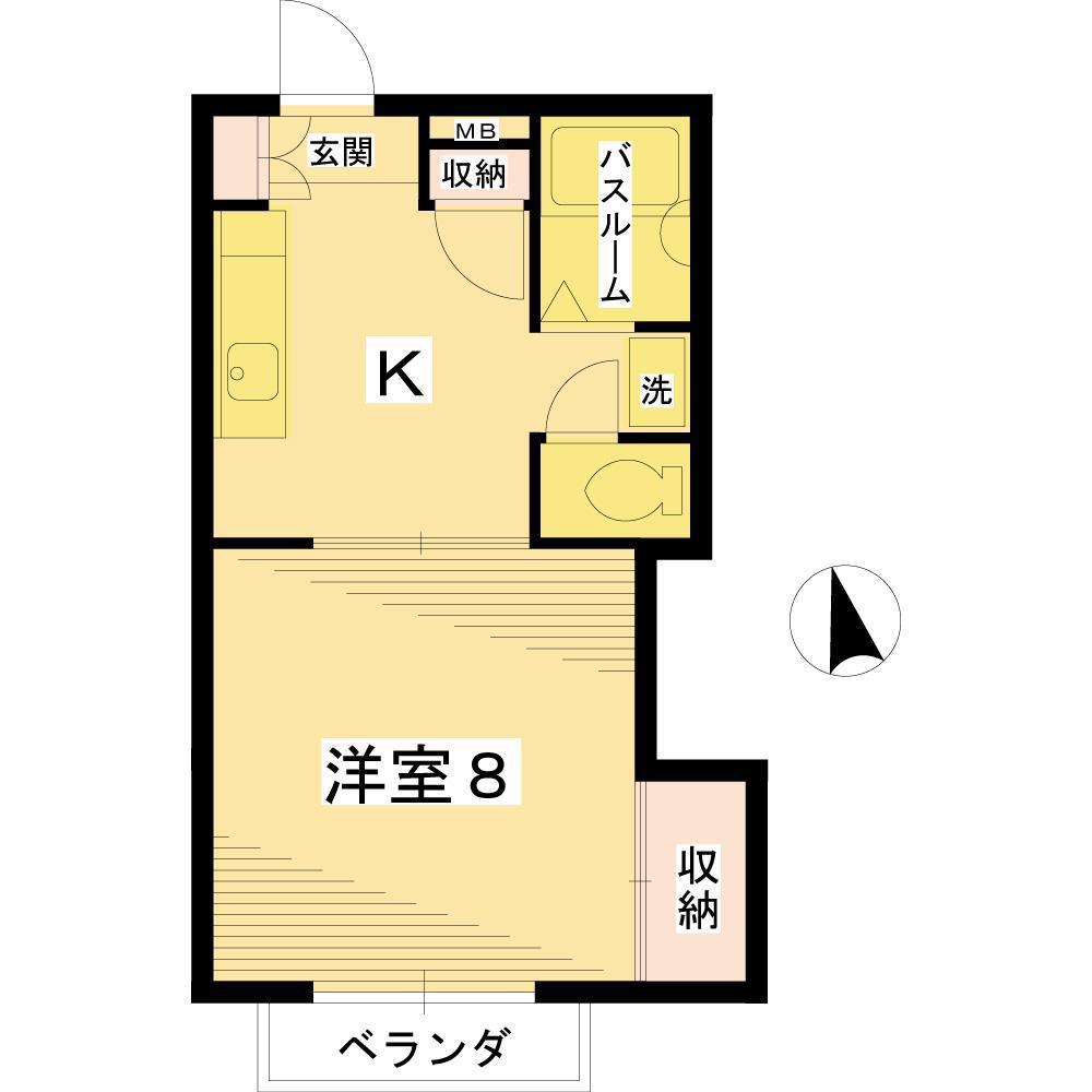 リラハウス(1K/1階)の間取り写真
