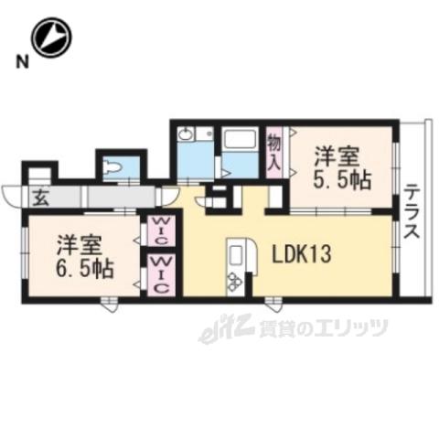ORSAMAGGIORE(2LDK/1階)の間取り写真