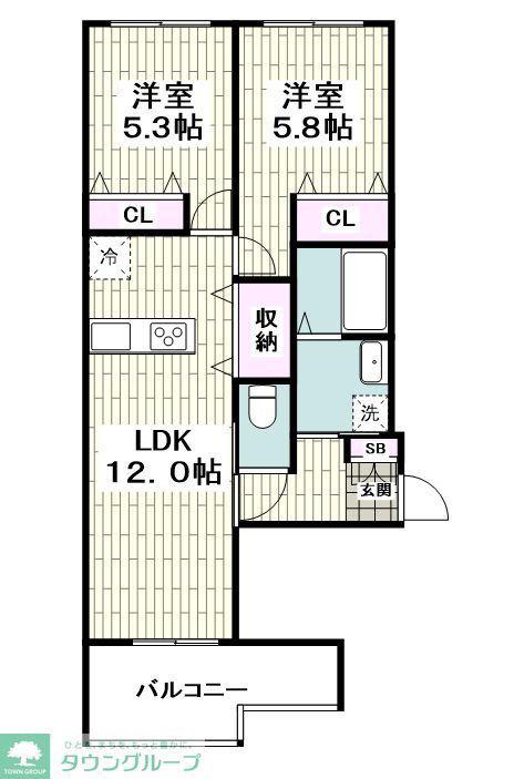 NIV SHONAN RESIDENCE(2LDK/3階)の間取り写真