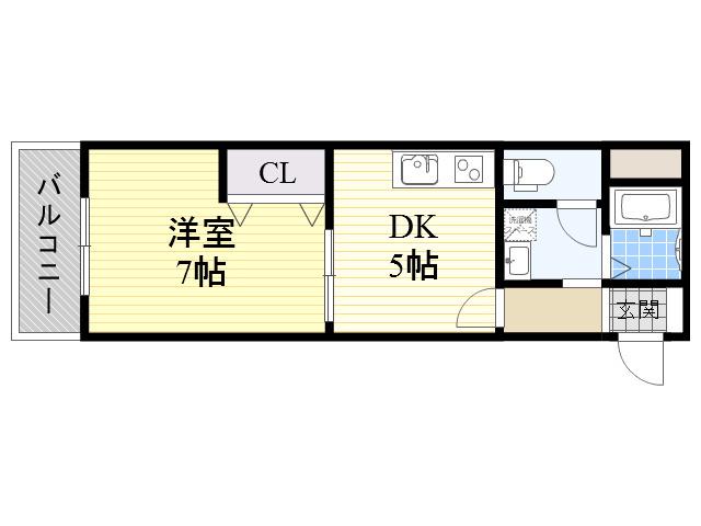 メゾンドハロー(1DK/2階)の間取り写真
