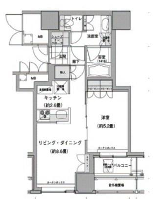 ウエストパークタワー池袋(1LDK/12階)の間取り写真