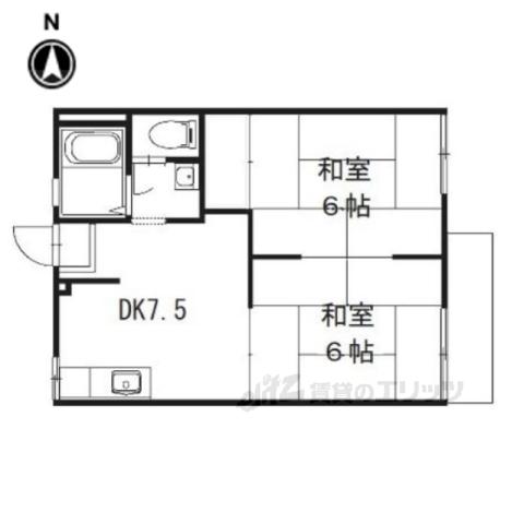 ファミールコーポ高屋7(2DK/2階)の間取り写真