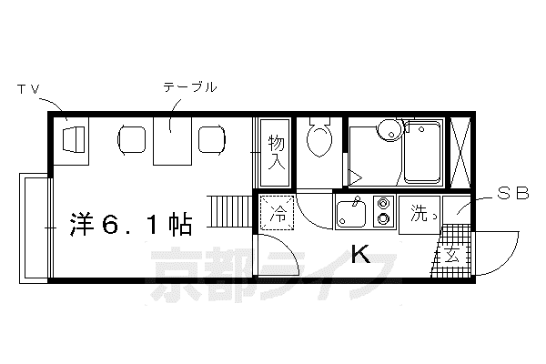レオパレス御所西(1K/2階)の間取り写真