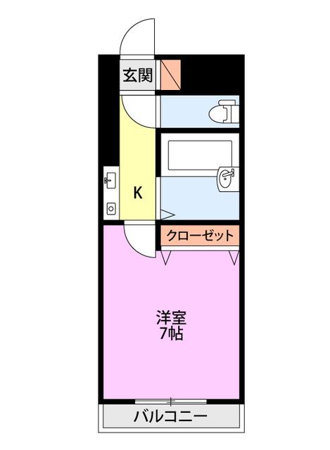 トーカンキャステール西湊町(1K/6階)の間取り写真