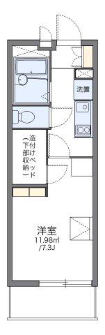 レオパレス蕾(1K/3階)の間取り写真
