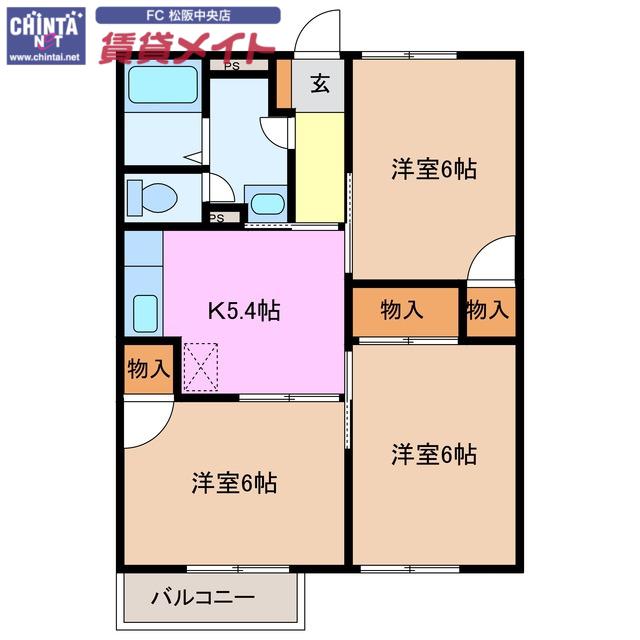 サニーヒル.ゴン(2LDK/2階)の間取り写真