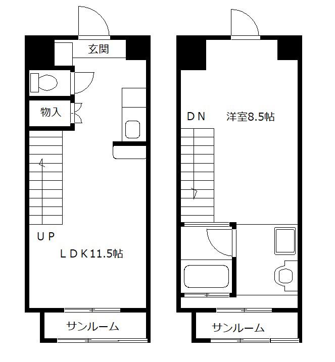 サンボルグなかくら(1LDK/5階)の間取り写真