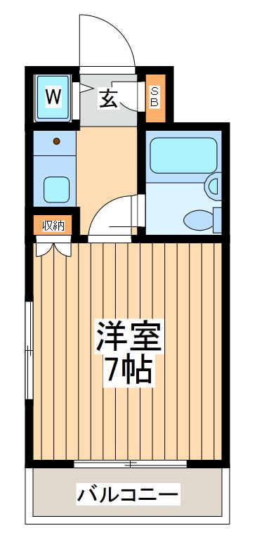 たまプラーザフラット(1K/3階)の間取り写真