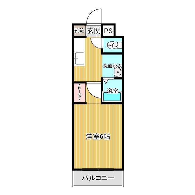 学校町通YMマンション(1K/1階)の間取り写真