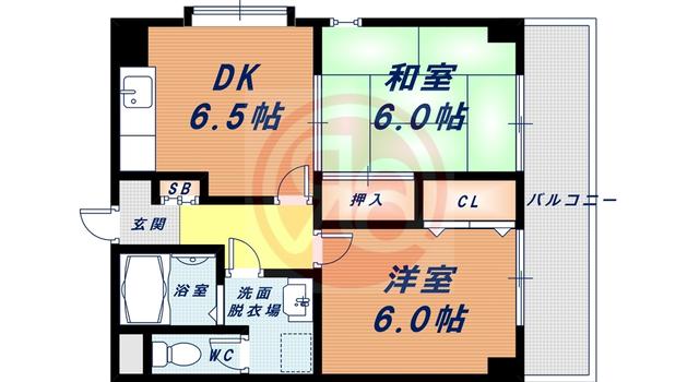 オーナーズマンション ラポール(2DK/4階)の間取り写真